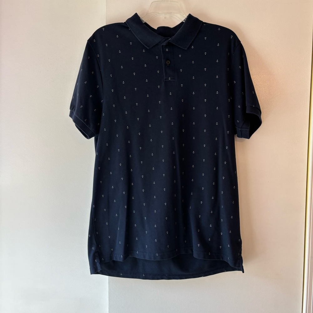 Old Navy Dark Blue Polo with Anchor Pattern